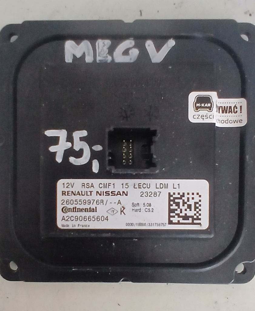 фото №1, Преобразователь модуль led renault megane v 260559976r a2c90665604