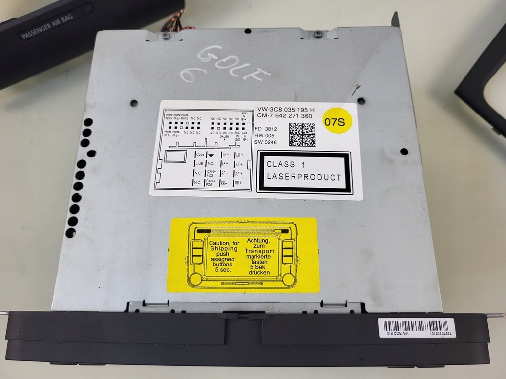 фото №12, Vw golf vi lift радіо екран монітор дисплей рамка штекер