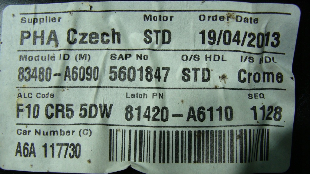 фото №8, Механізм скло правий задня hyundai i30 ii 83480-a6090 europa