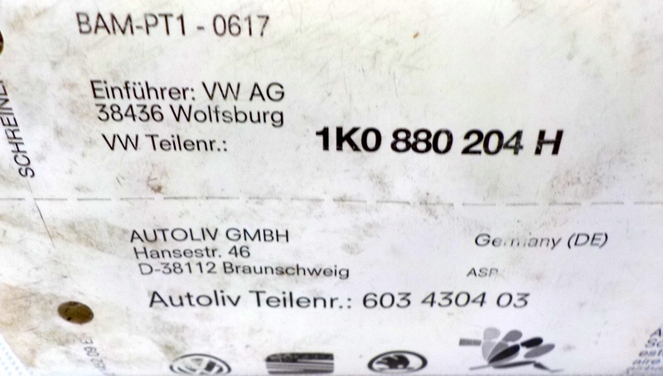 фото №8, Подушка повітряна audi оригінальний номер 4f1880204f