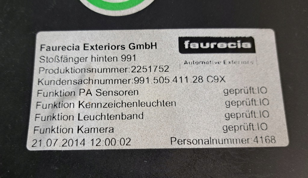 Porsche 911 991 carrera gts бампер задняя задний 99150541104 оригинал в Украине