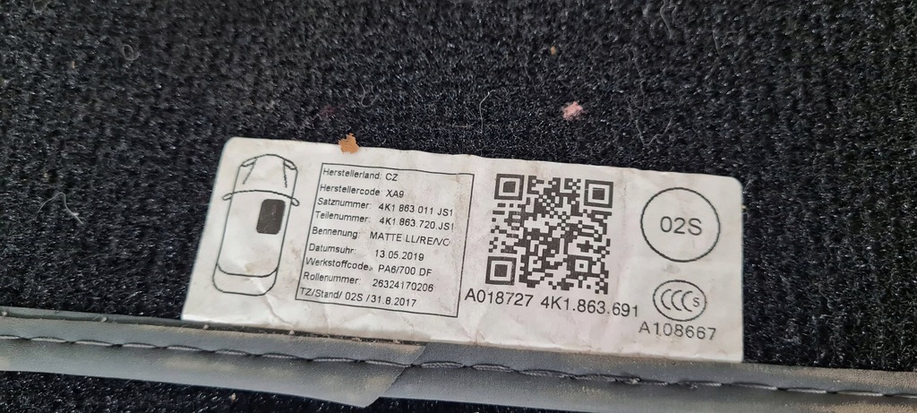 фото №11, A7 c8 4k коврик коврики тканевый перед задняя комплект 4k1863691