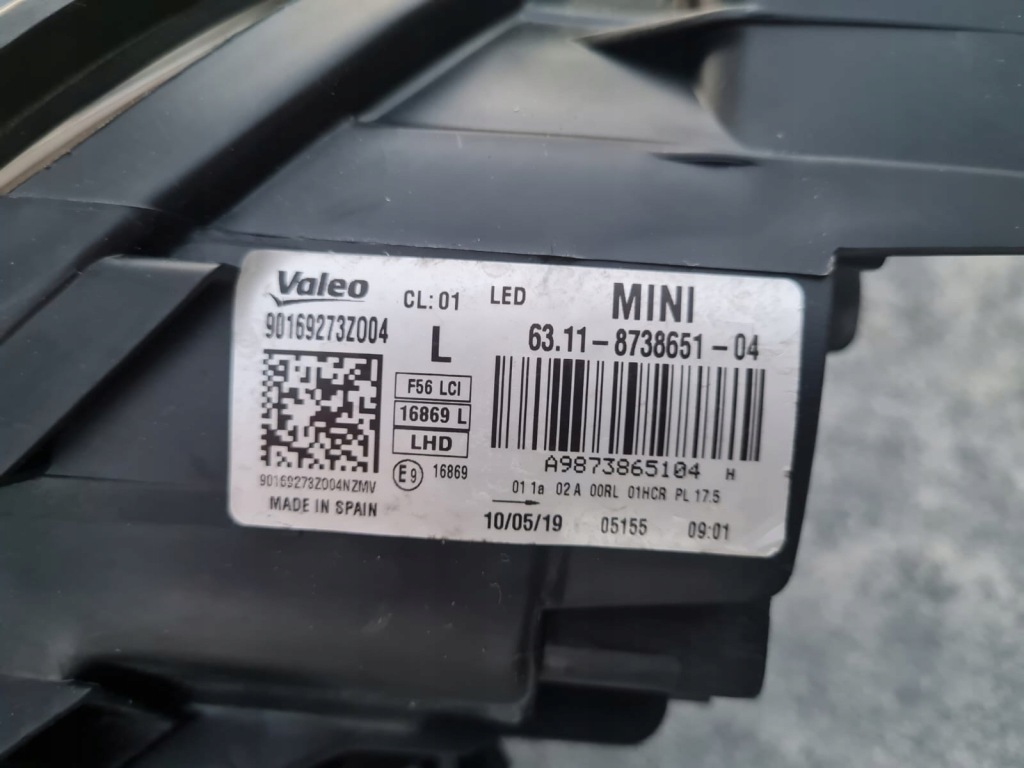 Mini f56 f55 f54 рестайлінг  lci фари перед full led 8738651-04 8738652-03 хром Оригінал