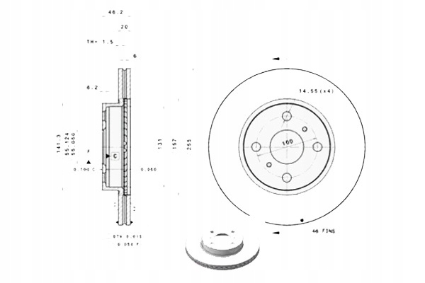 фото №1, Brembo тормозные диски тормозные 2szt. toyota iq aston mart