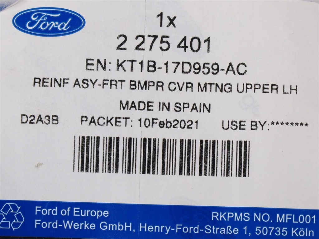 фото №11, Направляющая левый бампера перед transit/tourneo 2012- _ 2210862 _ jk21-17d959-cb