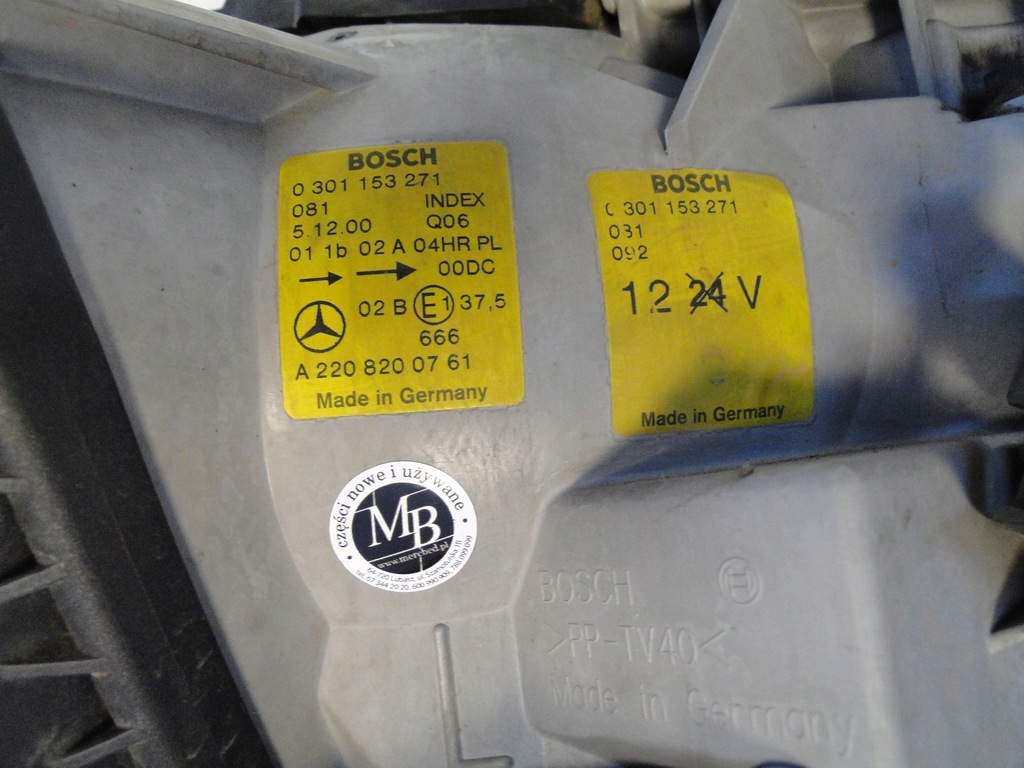 фото №12, Mercedes s klasa 220 w220 лампа передняя левая комплектная a2208200761