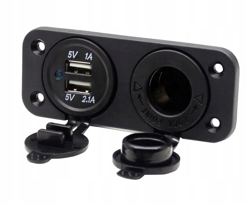 фото №12, Панель do надстройка зарядное устройство 2x usb 3,1a + разъём прикуривателя автомобильные