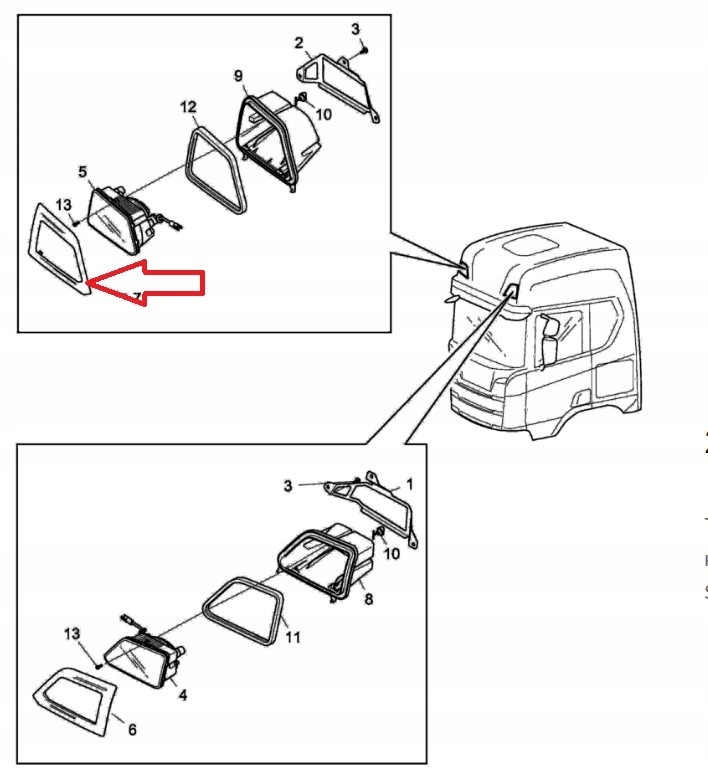 фото №3, Корпус рамка противотуманной фары правая scania s r g p niska