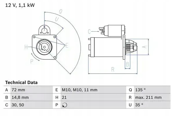 Купити Стартер 986 017 530 bosch ford mazda 121