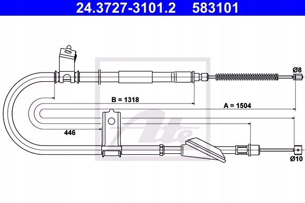 фото №2, Ate 24.3727-3101.2 cięgło, гальмо стояночний