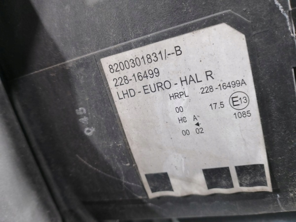 фото №2, Лампа перед права renault modus 8200301831 228-16499