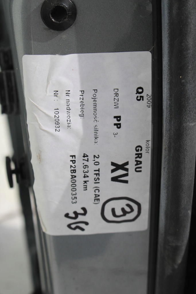 Audi q5 двері 8r праве сторона права перед + задній колір сріблястий передні + ty Доставка