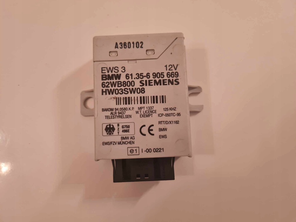 фото №1, Модуль блок керування імобілайзер bmw e46 62wb800