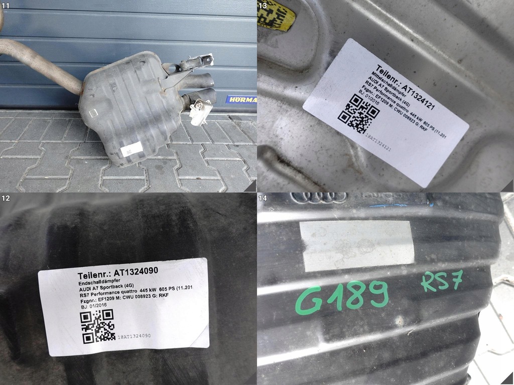 фото №12, Audi rs7 4g8 c7 lift 15-18 труба выхлоп гаситель левый задняя 4.0 tfsi 70 km