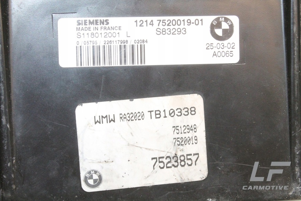 фото №1, Бортовой компьютер двигателя mini cooper r50, r53 7520019 2005