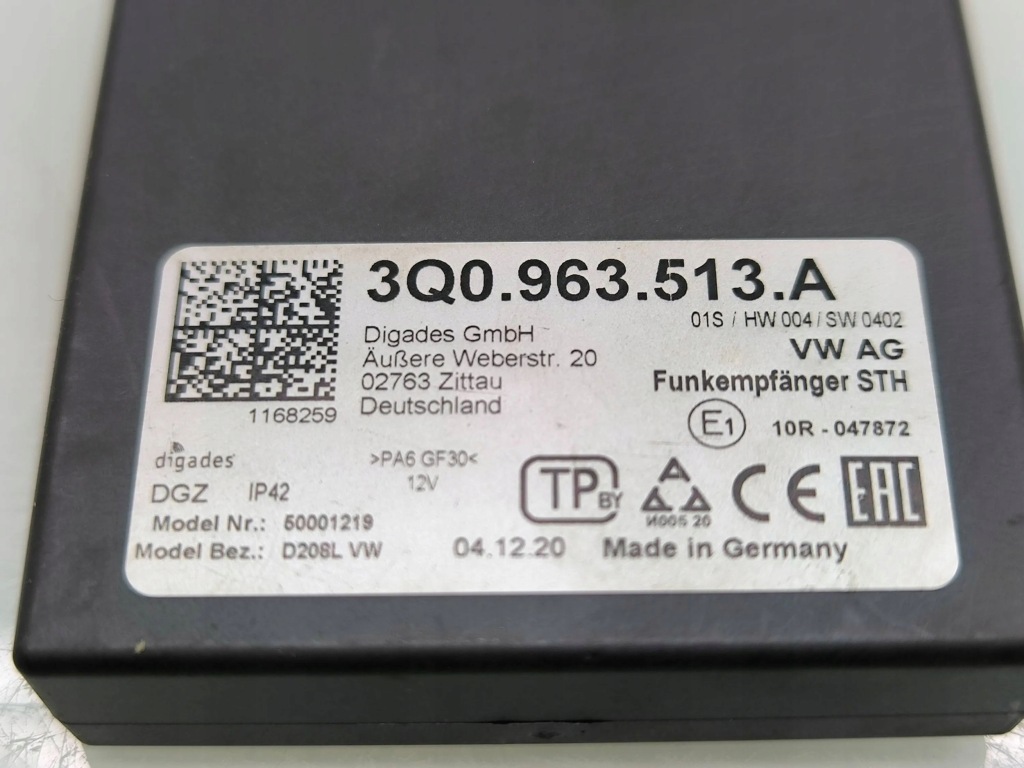 фото №7, Volkswagen passat b8 2017 блок керування / модуль webasto