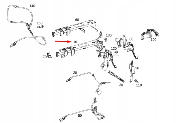 Mercedes-benz gle w167 джгут кабельна передня права a1675406640 2020 oem Зі Шроту