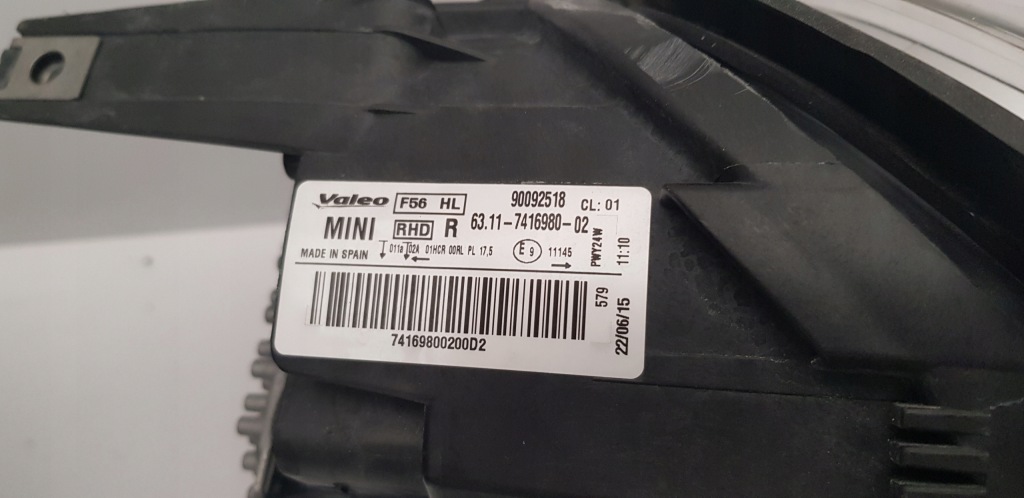 Лампа ліва права mini f54 f55 f56 f57 led uk rl rhd 7416979 7416980 Оригінал