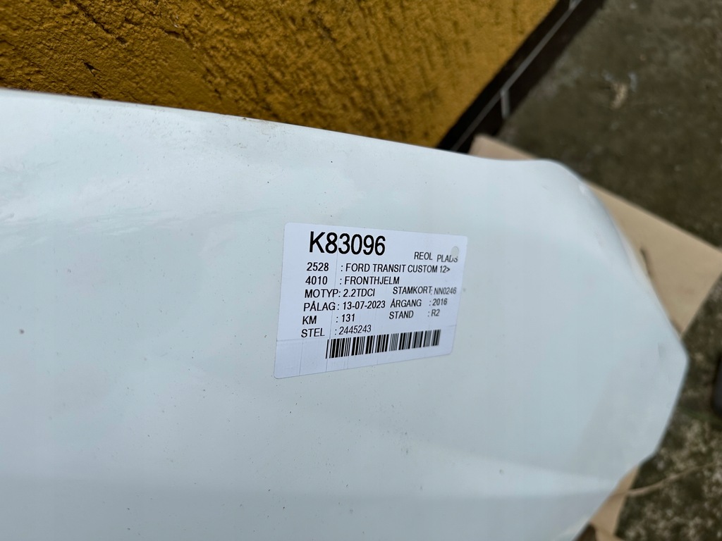 фото №5, Ford transit custom 12-17 капот передняя оригинал