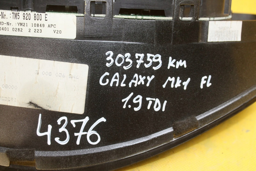 фото №10, Счетчик приборная панель galaxy mk1 fl 1.9tdi 7m5920800e