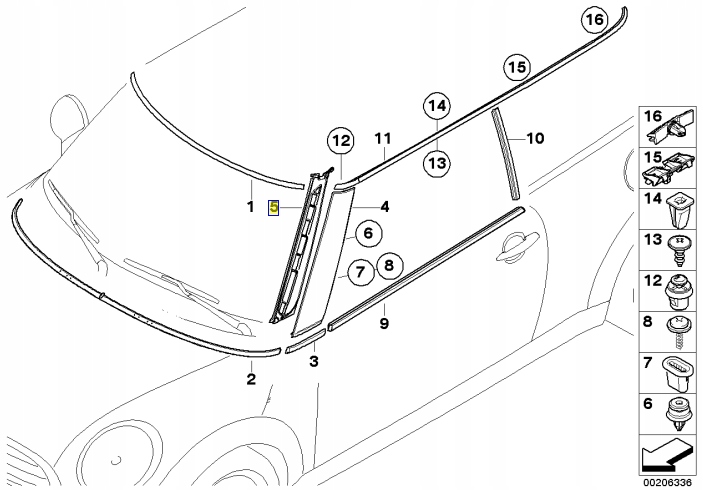 фото №2, Mini прокладка захист стійка a ліва r55 r56 r57