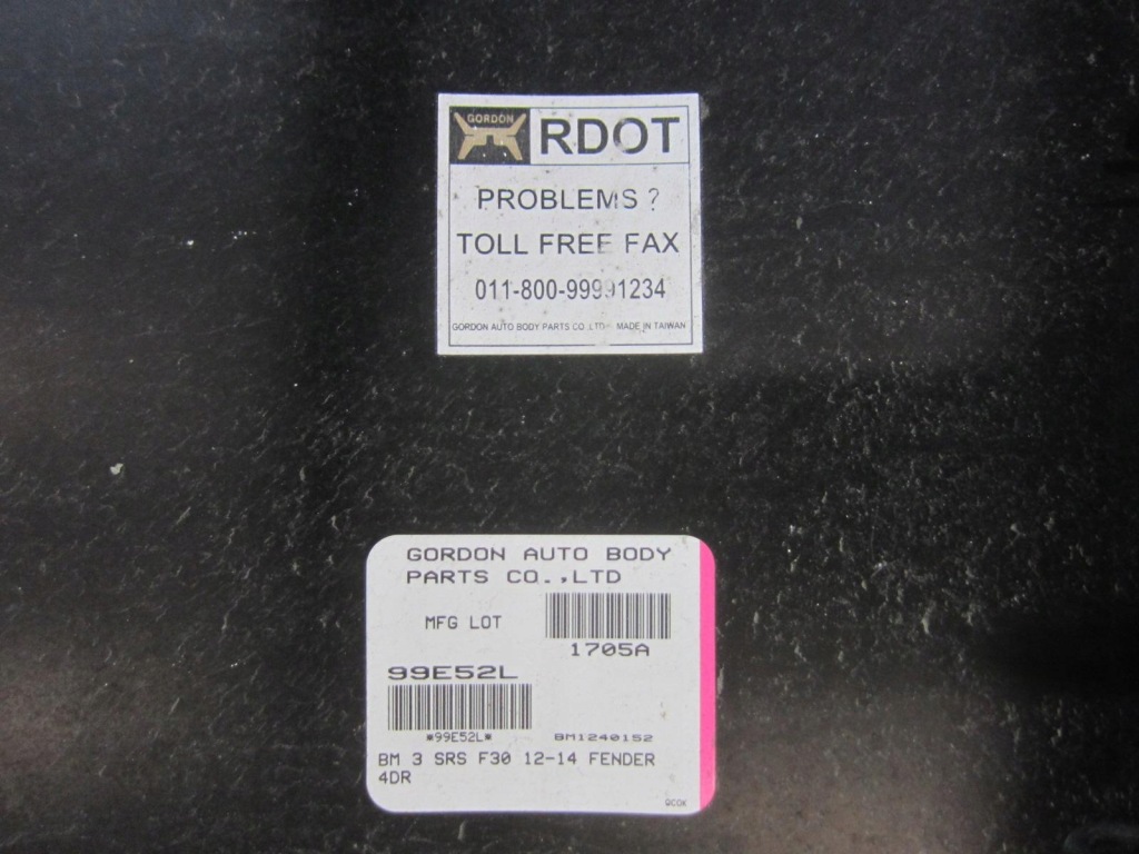 фото №11, Bmw 3 f30 f31 крыло левый передний перед чёрный 475 black sapphire