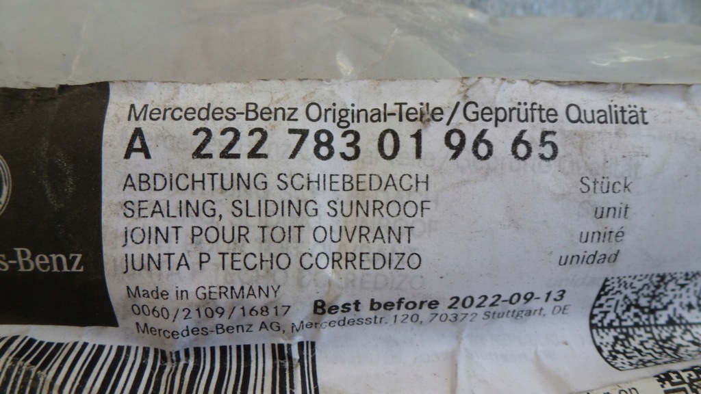 фото №9, Mercedes s прокладка крыша панорама a222783019665