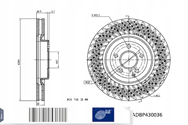 фото №10, Тормозные диски тормозные перед blue print adbp430036