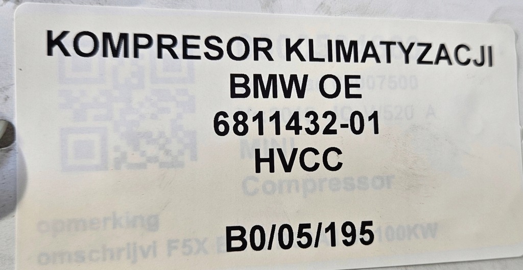 фото №8, Компресор кондиціонера bmw оригінальний номер 6811432-01