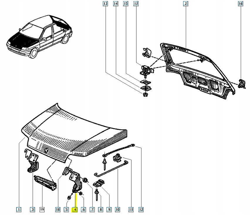 фото №6, Петля капот renault clio i оригинальный номер 7751670268
