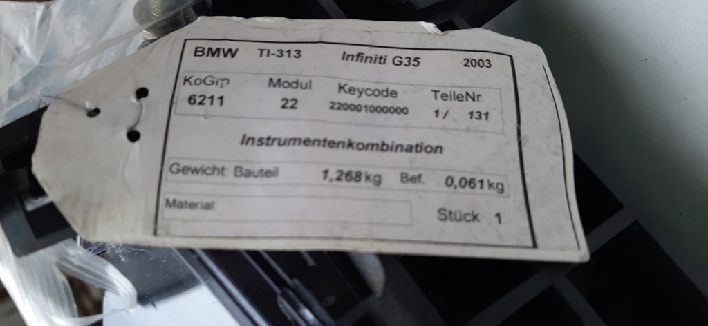 фото №7, Лічильник прилади infiniti g35 coupe 2003-