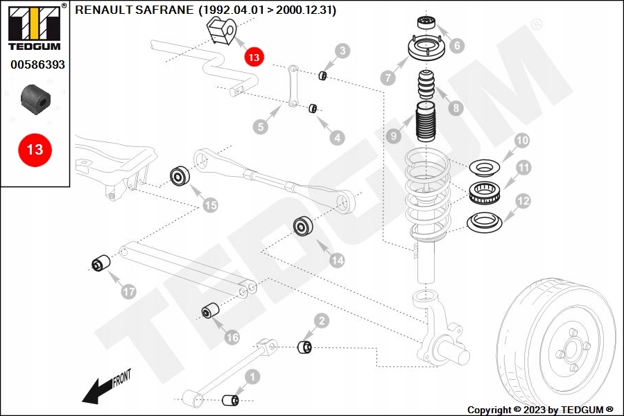 фото №4, Резиновый элемент стабилизатора заднего wew renault safrane