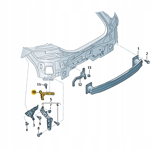 Купити Напрямна бампера задня правий dół audi tt aso оригінал