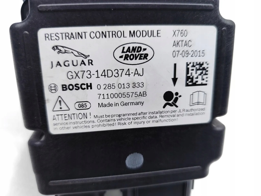 фото №7, Jaguar xe блок керування / модуль подушка безпеки 2.0 d дизель 132kw 180 hp 0285013333
