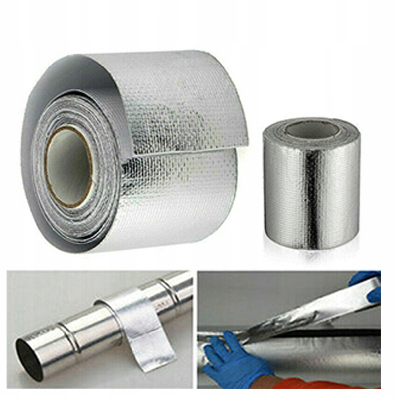 фото №7, Samoprzylepna пленка алюминиевая лента трубы выпускной изоляция тепловая 5m
