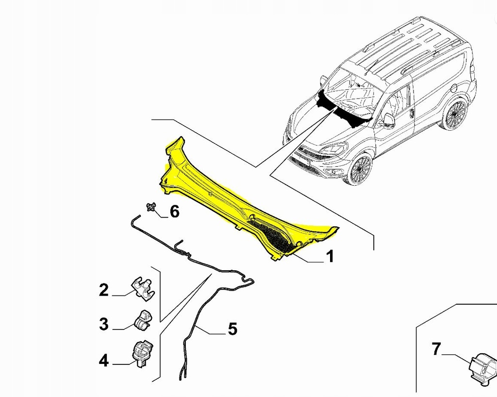 фото №1, Жабо fiat doblo 2009- 2015-