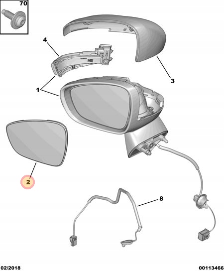 фото №1, Вкладыш зеркало наружного l/p citroen c3 aircross 2017 - teraz