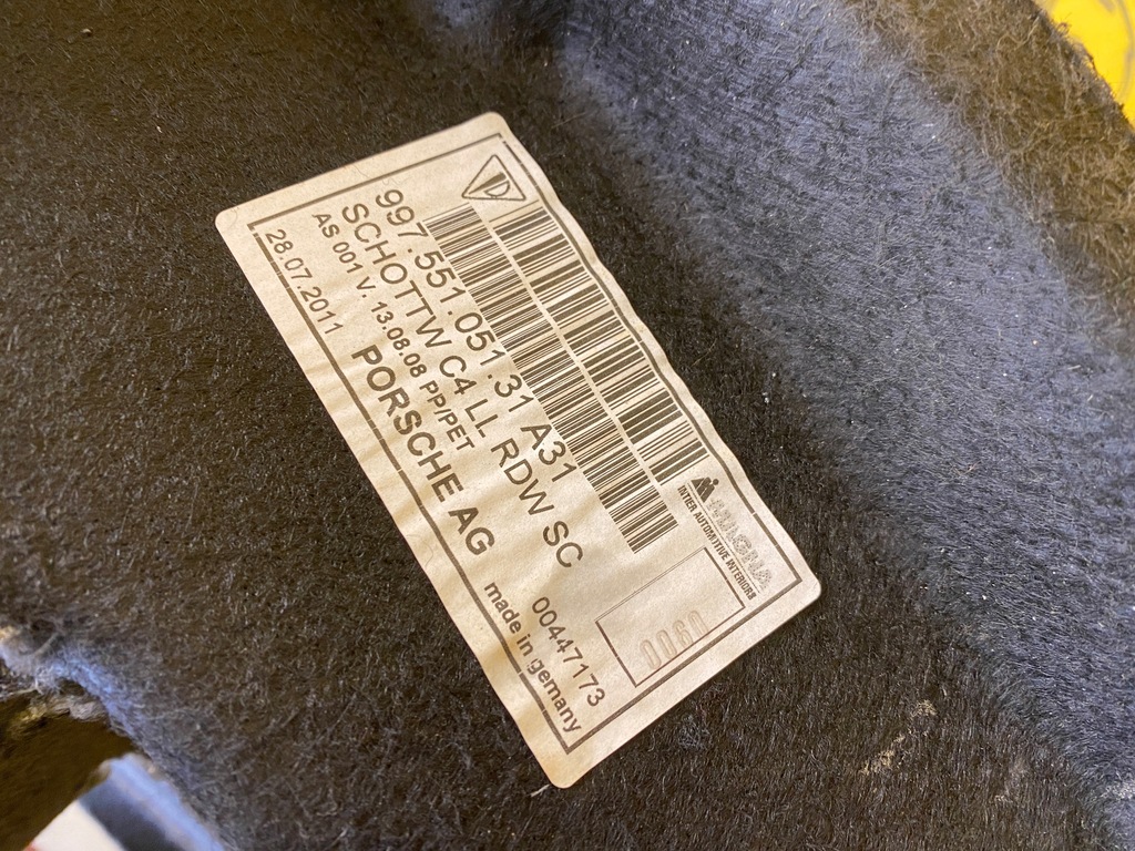 фото №7, Обшивка обивка багажника porsche 911 997