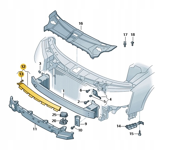 фото №10, Молдинг бампера audi p. a8 14-17 vag 4h0807217b