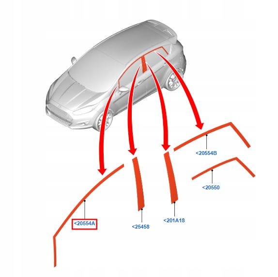 фото №3, Левая молдинг наружная дверь ford ford fiesta mk7