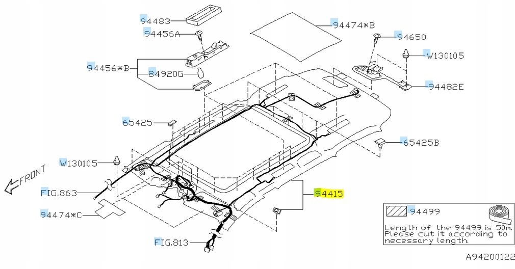фото №1, Стеля subaru ascent nowa з люком 2019-2022