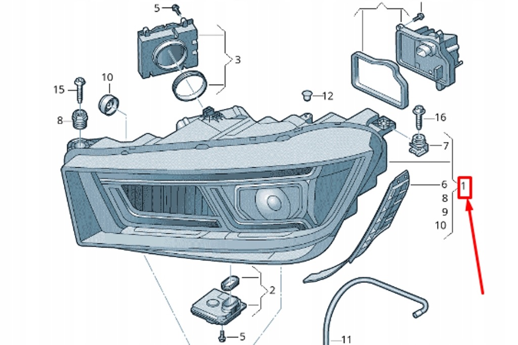 фото №8, Audi q5 fy передний правый фара rhd новый оригинальный 80a941774h