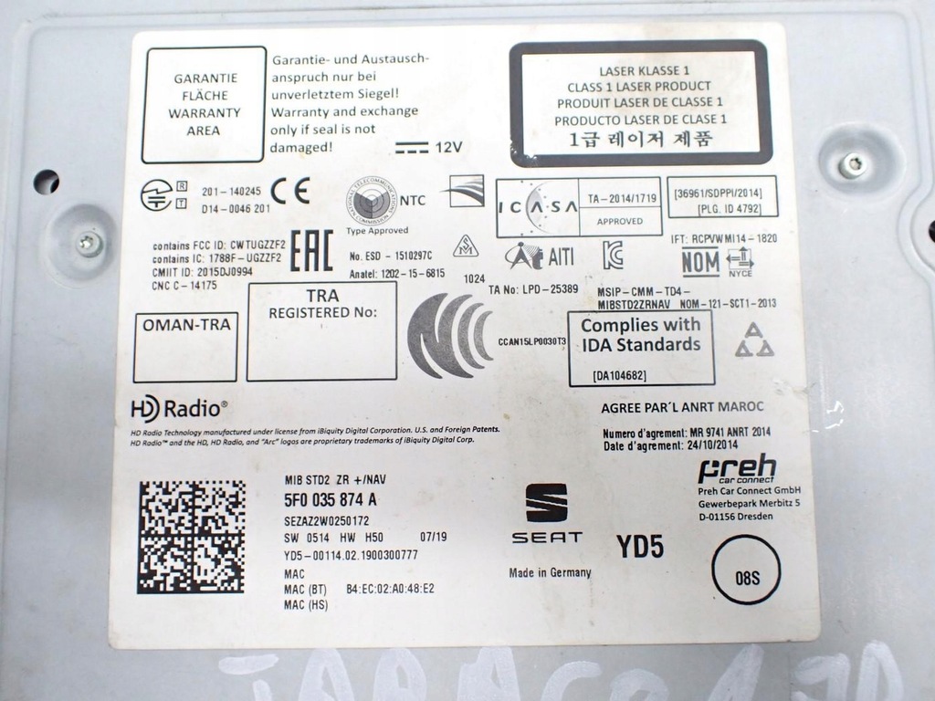 фото №12, Навигация navi радио заводская oryg 5fj919605a 5f0035874a seat tarraco 19r