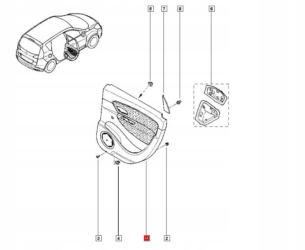фото №9, Обивка дверь правый задняя renault scenic iii 829a00237r