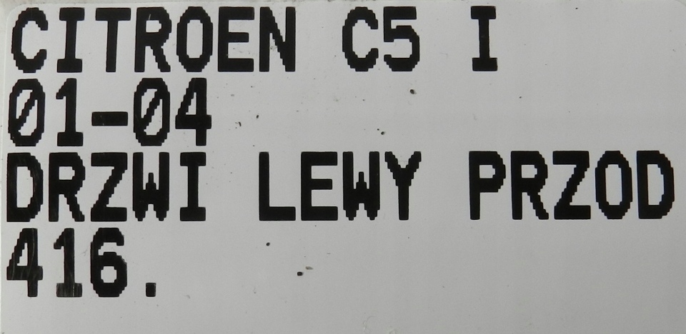 фото №11, Дверь левая левый перед передние citroen c5 i 01-04r