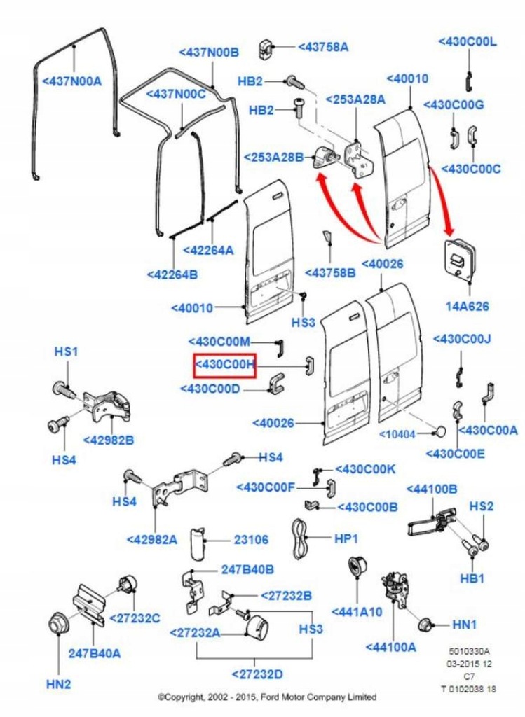 фото №7, Ручка дверь задняя задних ford transit connect