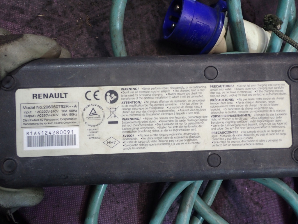 Renault kangoo ii iii z.e. кабель зарядки зарядное устройство 243403333r 296950792r Цена