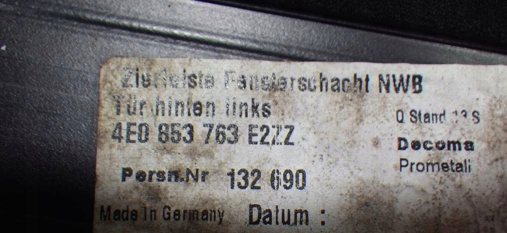 фото №16, Молдинг двері задня хром l audi s8 a8 d3 4e0853763d