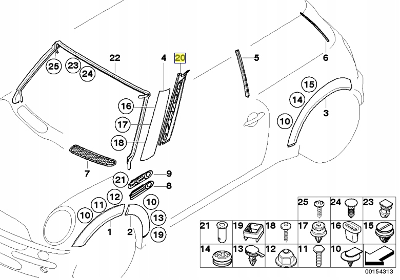 фото №2, Mini r50 r52 r53 прокладка захист стійка a ліва