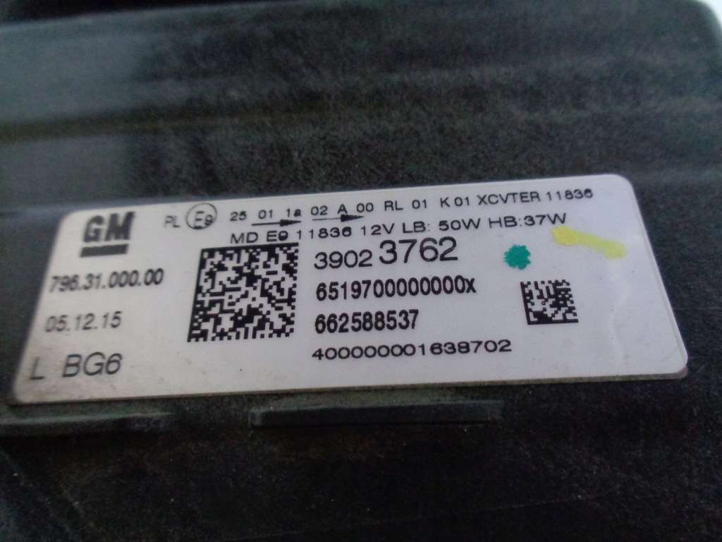 Фара левый intelli lux opel astra k новый 39023762 с Разборки